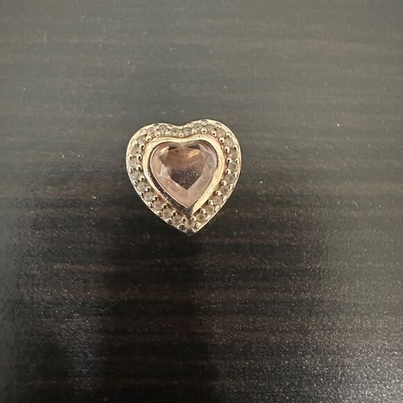 PANDORA Rose Gold Pink Sparkling Love Heart Charm 787608NPM - Picture 2 of 4